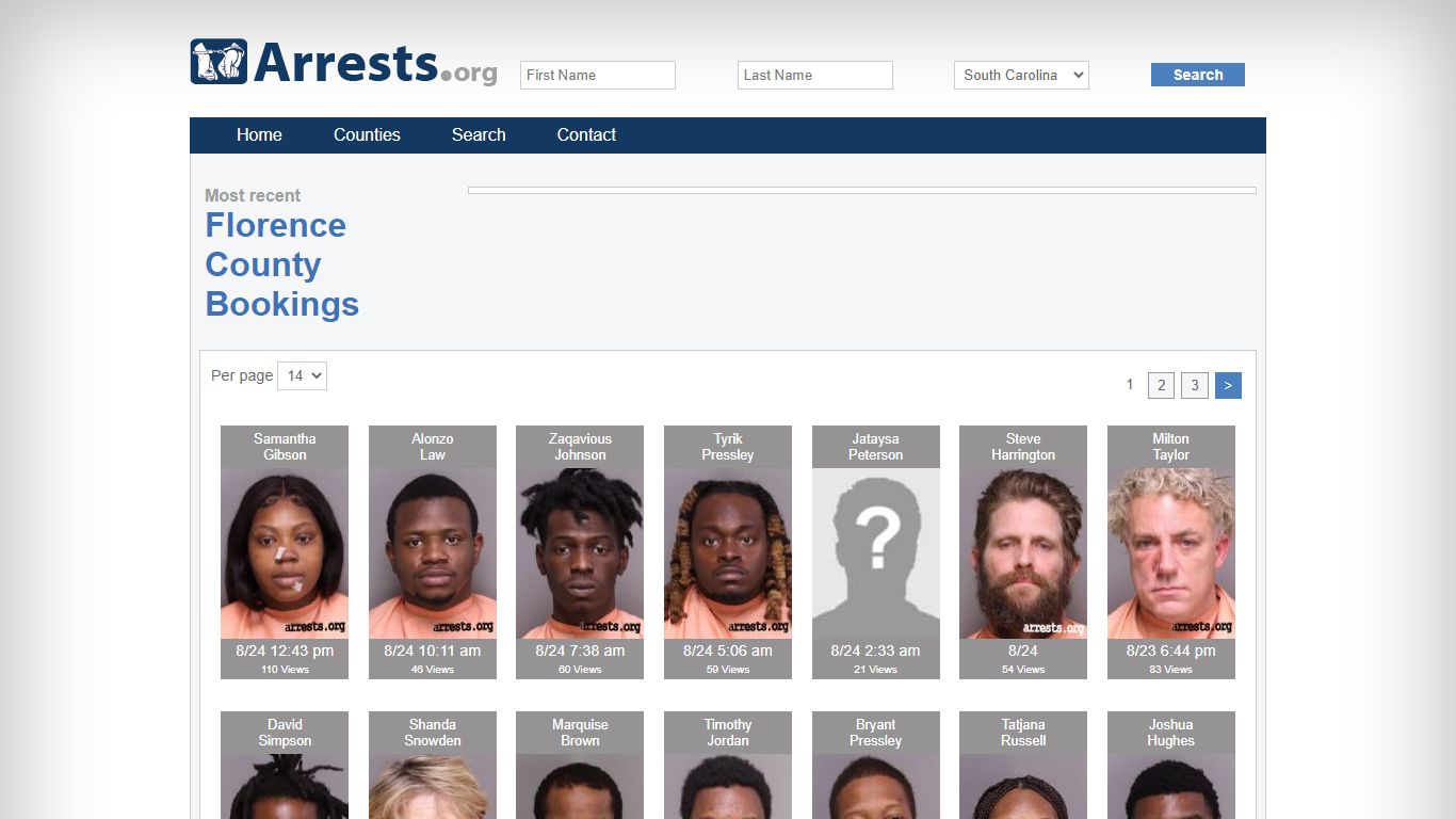 Florence County Arrests and Inmate Search